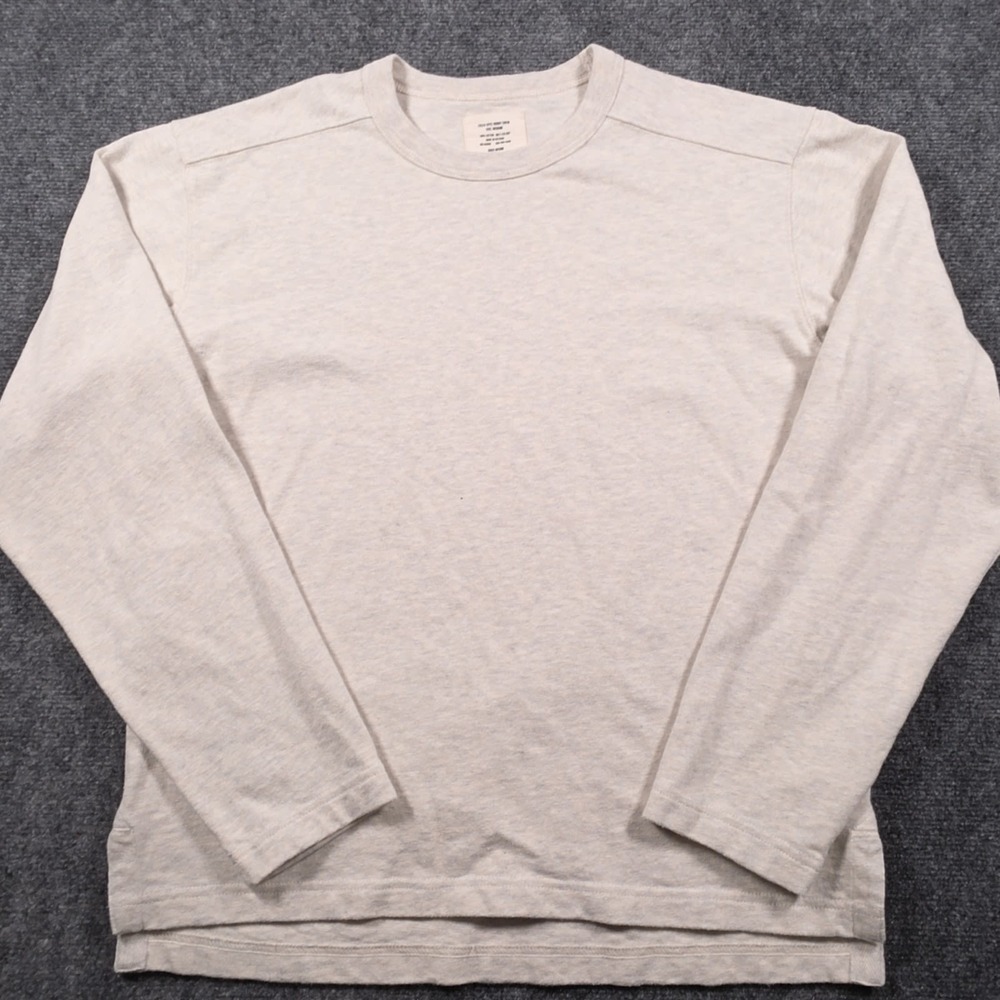 Buck Mason Field Spec Rugby Crew Neck Shirt Mens M Heather Oat Long Sleeve
